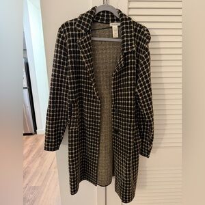 Max Studio Black and Cream Patterned Jacket